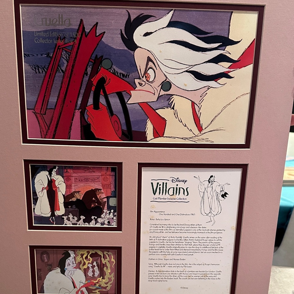 Disney Villains Cruella De Vil Art Print - Red, Black, White